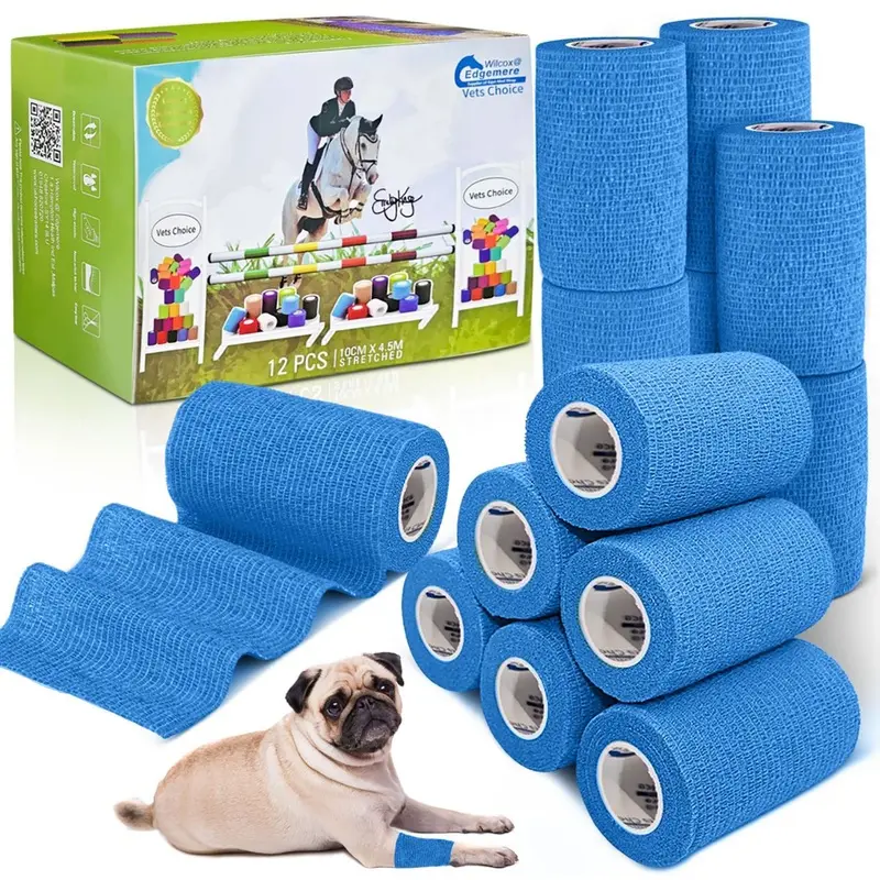Equimed Unisex 10Cm Vetwrap -  Peacock Blue Size 12 Pack