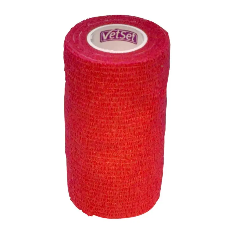 Vetset Red (100Mm, ) Wraptec Cohesive Bandage