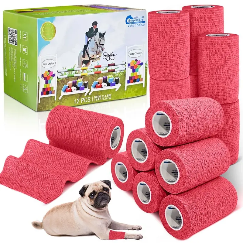 Equimed Unisex 10Cm Vetwrap -  Cerise Pink Size 12 Pack