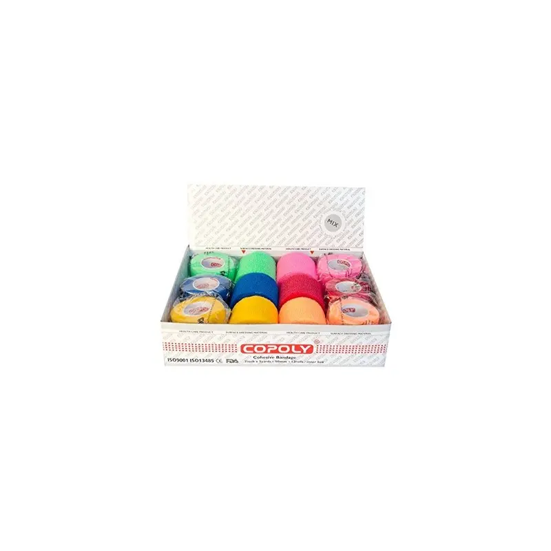 Copoly Rolls Cohesive Vet Wrap Bandages Superior Quality Bright Mix 10 Cm Size 12
