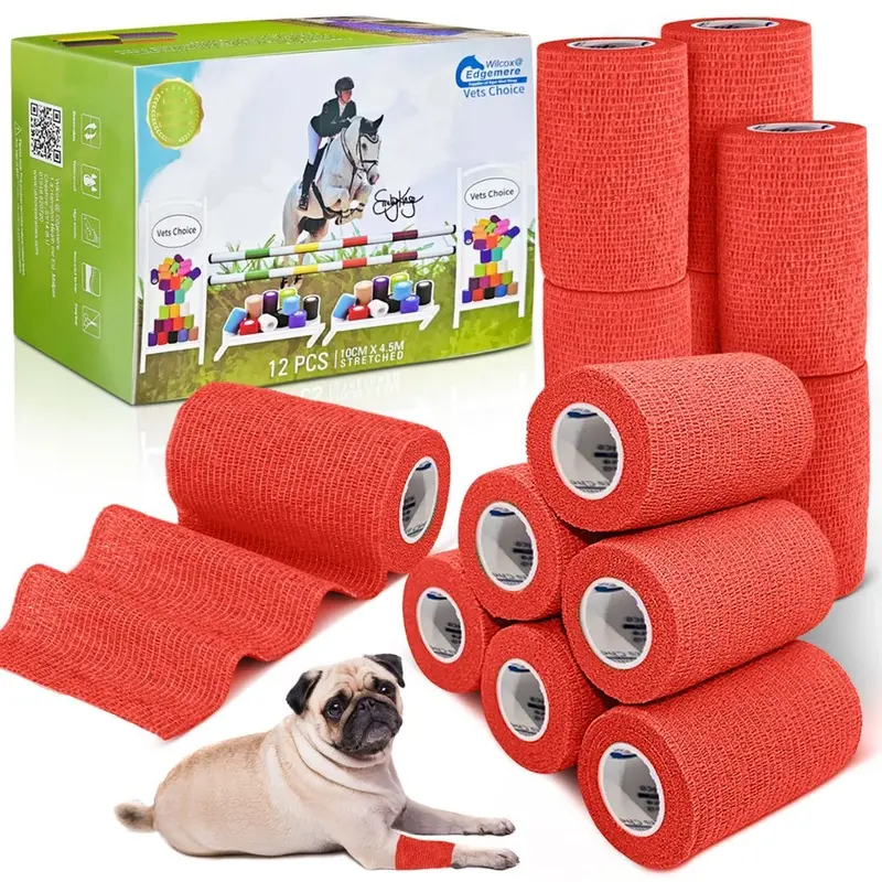 Equimed Unisex 10Cm Vetwrap -  Rose Red Size 12 Pack