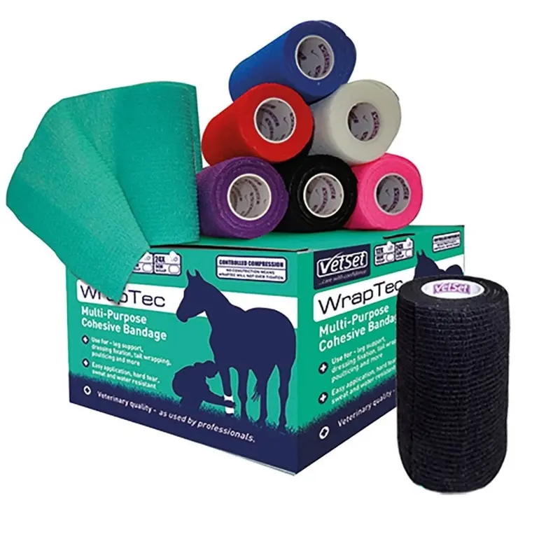 VetSet WrapTec Cohesive Bandage 100mm Colour: Red