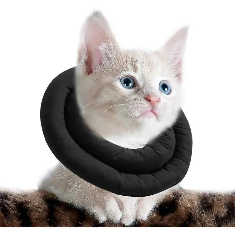 Fengke S-Adjustable Cat Collar, Soft Cat Collar, Anti Licking Cat Collar After Surgery