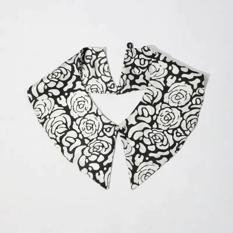 Womens Black 1Pc Detachable False Collar Shawl Fashionable Shirt Collar All Match