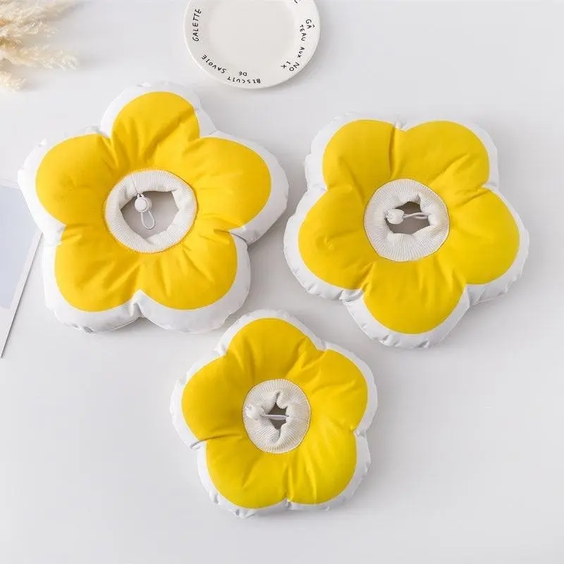 Pets Villa Yellow (Waterproof) Flower Elizabethan Collar | Colour: | : Large