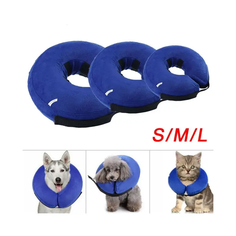 New Inflatable Dog Puppy Cat Pet Collar Post Surgery Lampshade Cone Neck Injury