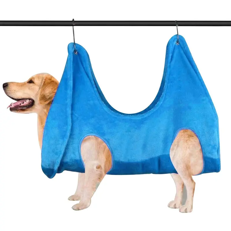 Blue (, S) Adjustable Pet Grooming Hammock For Nail Trimming And Bathing