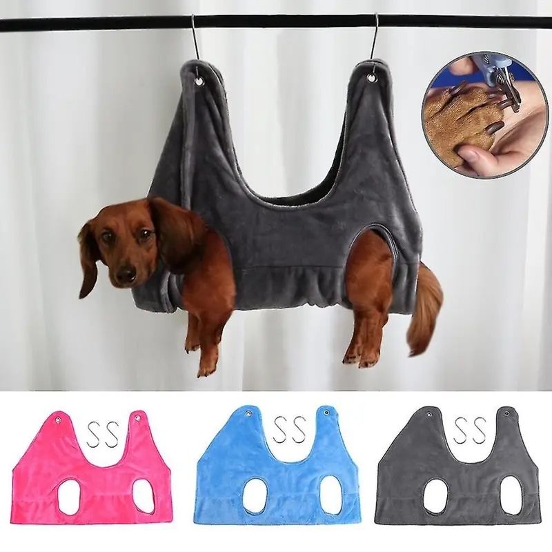 Blue (, M) Pet Groomings Hammock Convenient For Bathing Nail Trimming For Dog Cat @Bugu