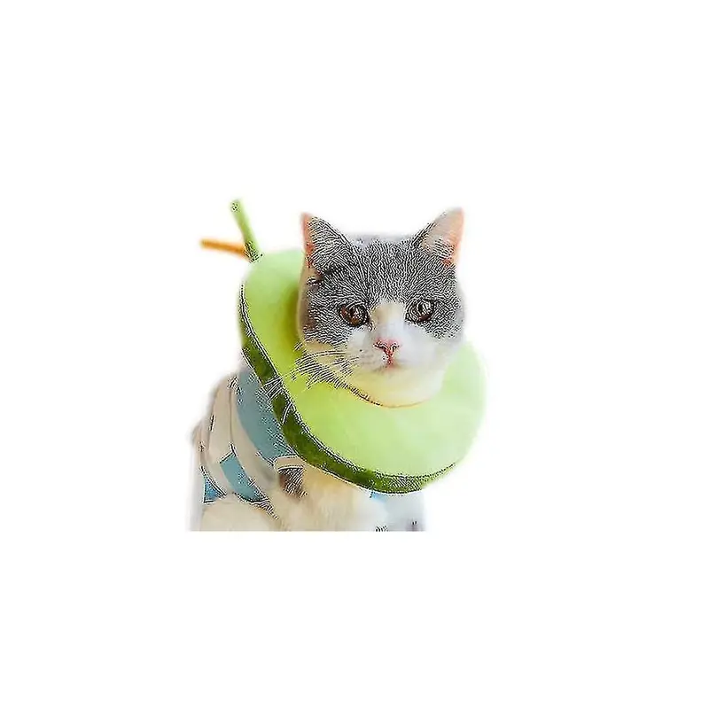 (M, avocado) Cat Collar Avocado Bagel Cat Pet Headgear Anti-lick Ring