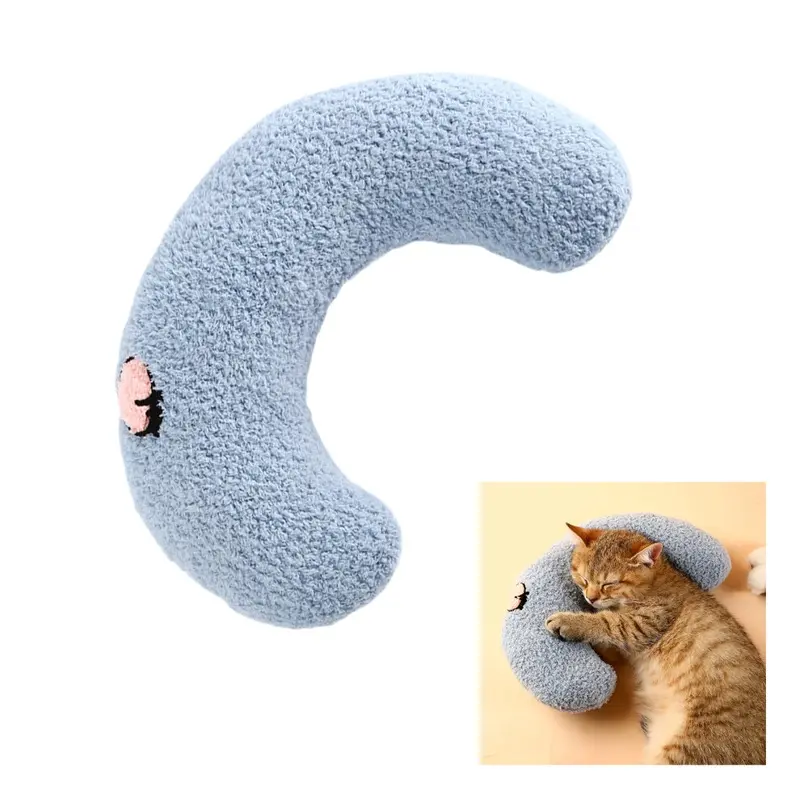 Blue/White () U-Shape Fluffy Pet Pillow For Cats & Dogs, 25X15cm,