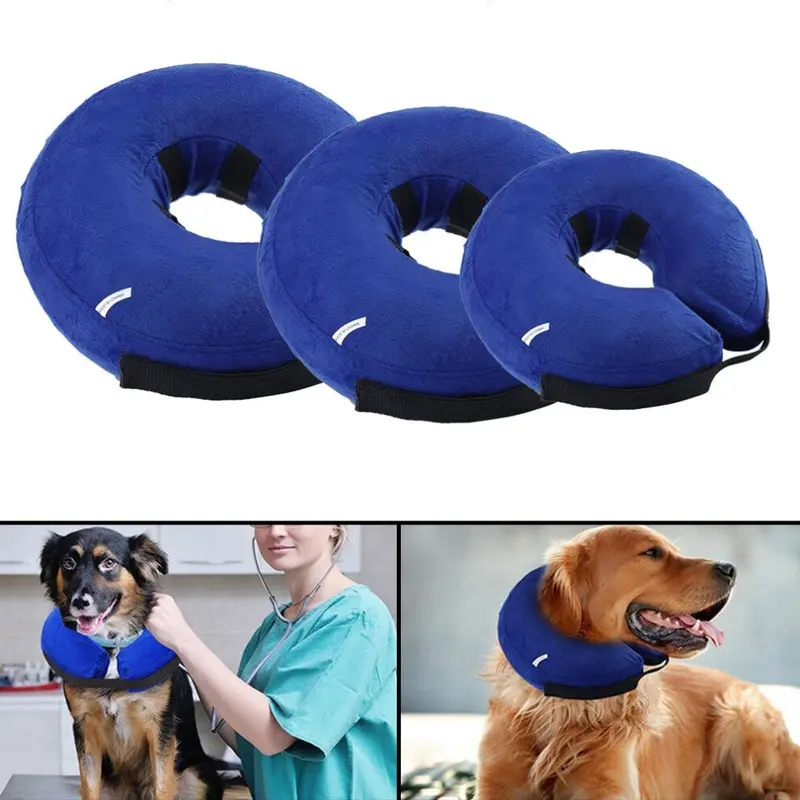 Hot Inflatable Dog Puppy Cat Pet Cone Collar Post Surgery Lampshade