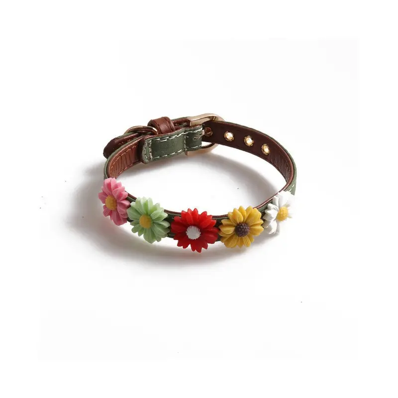 (StyleF) Pet New Collar Daisy Flower Element Multicolor Selection Adjusted Be Can