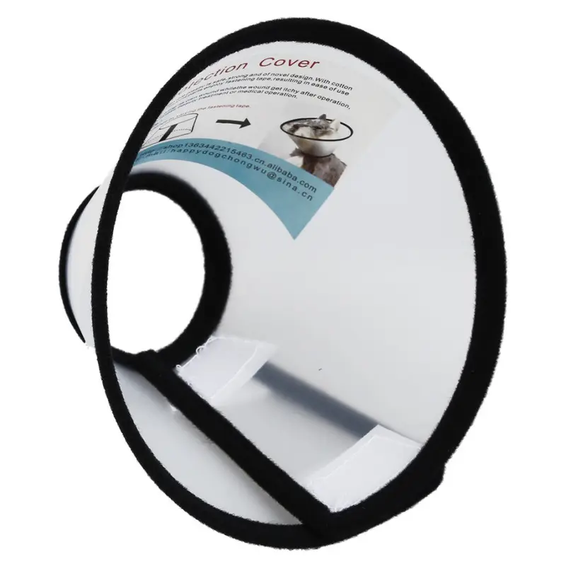 Tlily White/Black Elizabethan Dog Pet Wound Healing Cone E- Collar With