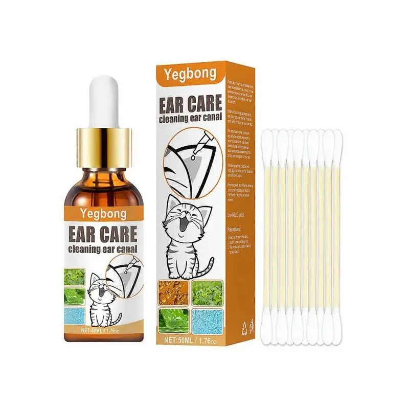 Pet Ear Cleaner Drops For Infections Control Yeast & Mites Wax Ear Mites 62G