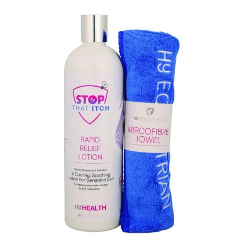 Hy Equestrian Unisex Rapid Relief Lotion With Microfibre Towel Lavender 500Ml