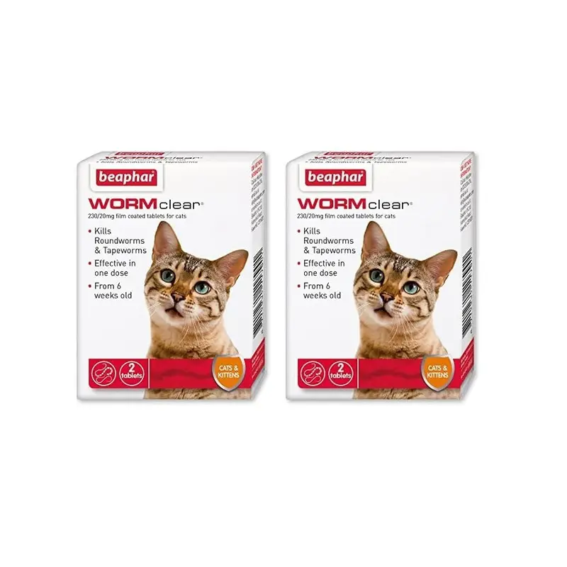 New Beaphar Wormclear Tablets For Cats - Tablets Size 2
