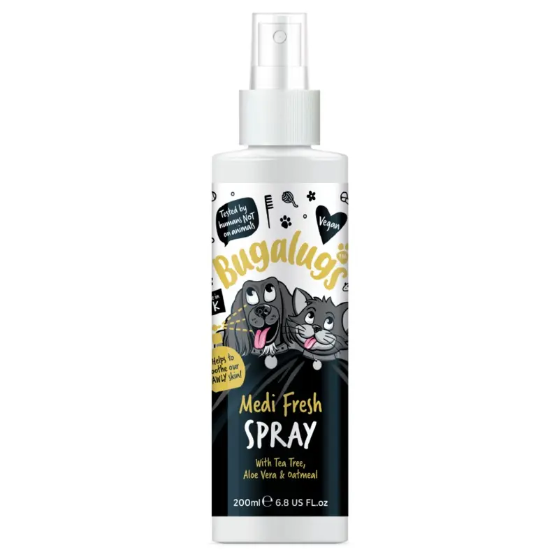 Bugalugs Dog & Cat Spray Itchy Skin, Medi Fresh Natural Safe Sensitive Formula