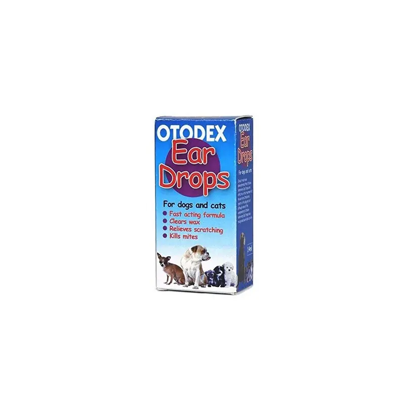 New Petlife Otodex Cat And Dog Ear Drops - Kills Mites Removes Wax 14Ml