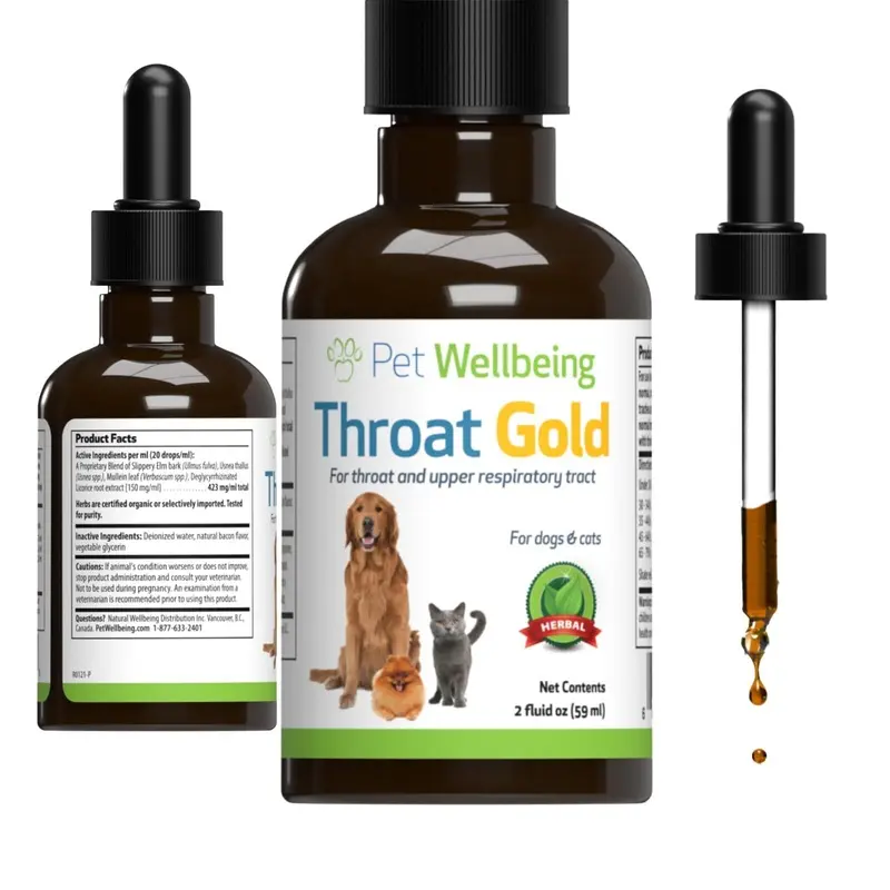 Throat Gold For Dogs - Natural Herbal Cough, Throat And