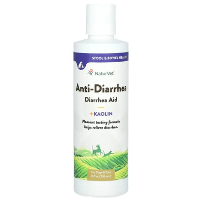 Naturvet , Anti-Diarrhea, Diarrhea Aid + Kaolin, For Dogs & Cats, 8 Fl Oz (236 Ml)