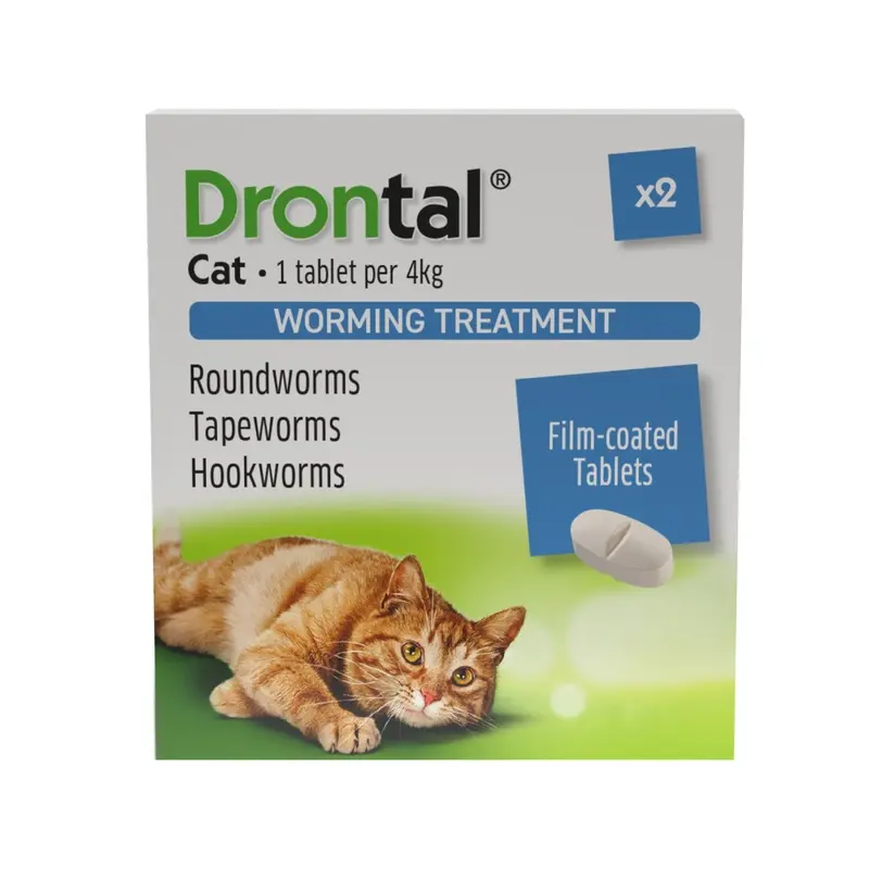 Drontal Wormer Tablets For Cats 2-5.99Kg 2 Pack