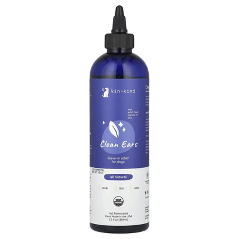 Kin+Kind , Clean Ears, Leave-In Relief For Dogs, 12 Fl Oz (354 Ml)