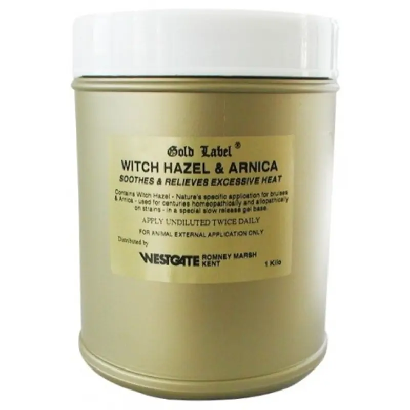 Label Witch Hazel And Arnica Gel - Tub Gold 1Kg