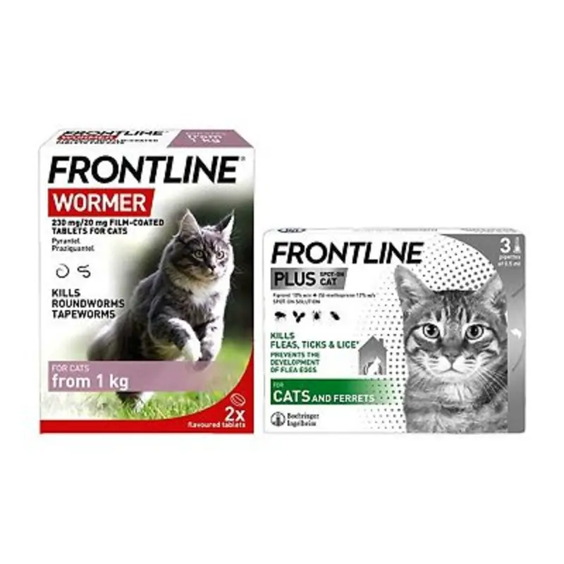 Frontline Wormer Tablets And Plus Spot-On-Cat Pipettes