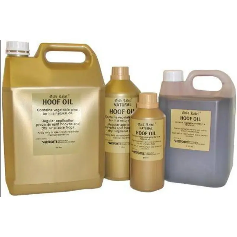 Label Hoof Oil For Horses - Bottle Gold/Black 500Ml