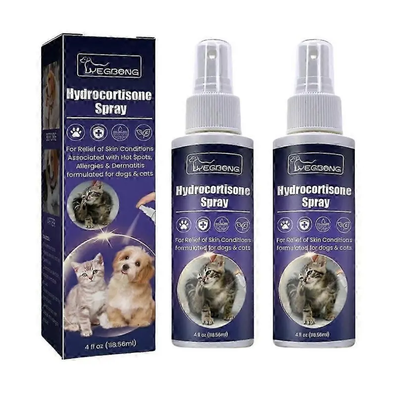 New (2Pcs) Hydrocortisone Spray, Itch Relief Spray Hot Spot Treatment For Dogs Cats