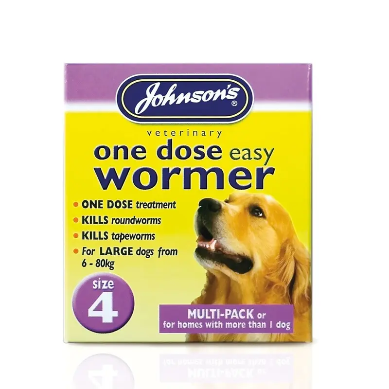 New Johnsons Veterinary One Dose Easy Dog Wormer Size 4