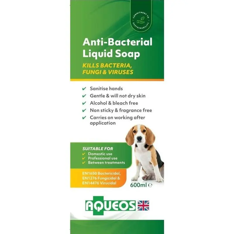 Aqueos Anti-Bacterial Canine Liquid Soap - Bottle 600Ml