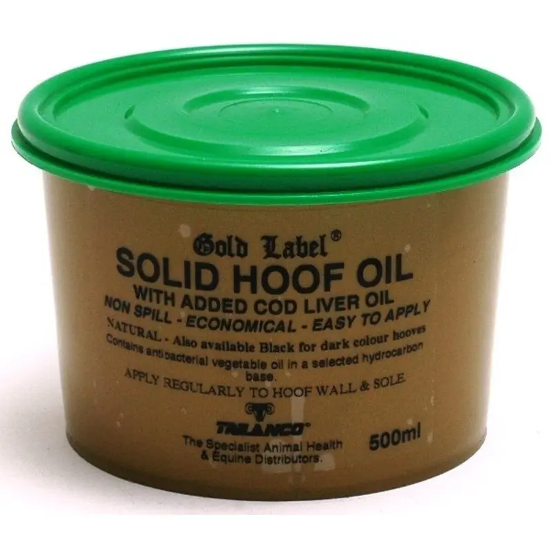 Label Solid Hoof Oil For Horses - Natural - Bottle Gold 250Ml