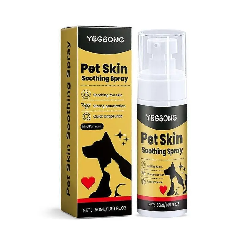 New Pet Skin Care Spray Cat & Dog Skin Wound Fungus Ringworm Itching 50 Ml Large