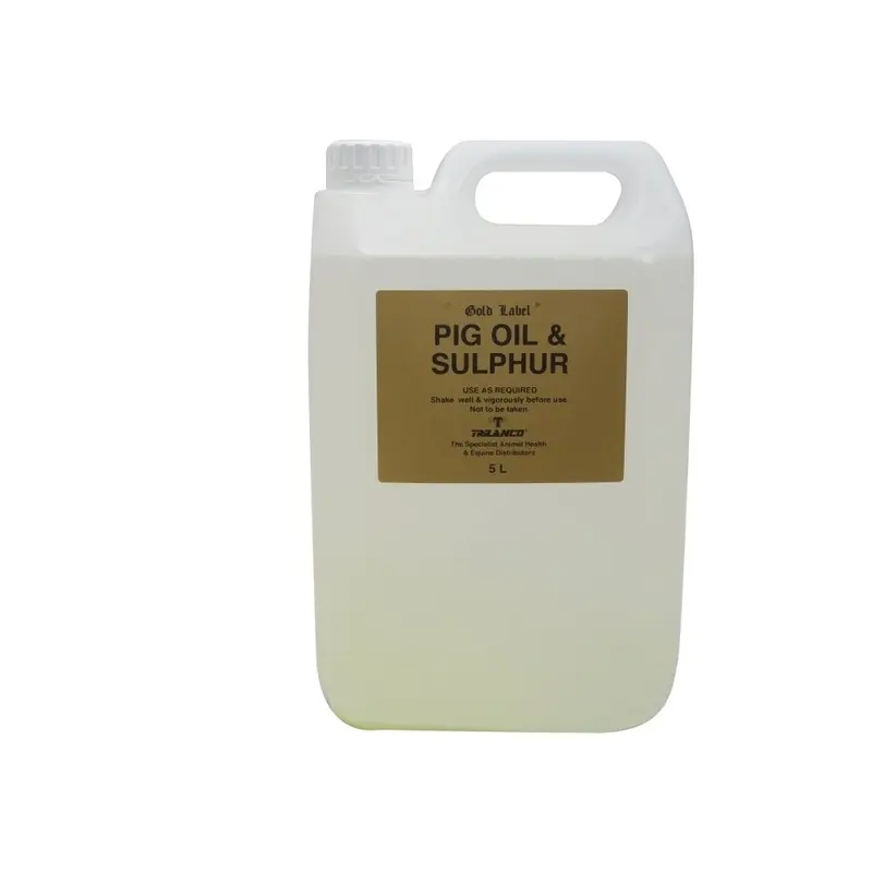Label Pig Oil And Sulphur For Horses - Ltr Gold Size 5