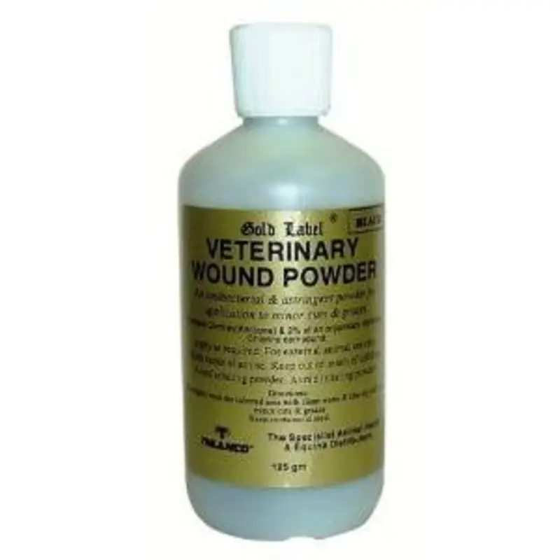 Label Veterinary Wound Powder - Gold/White 125G