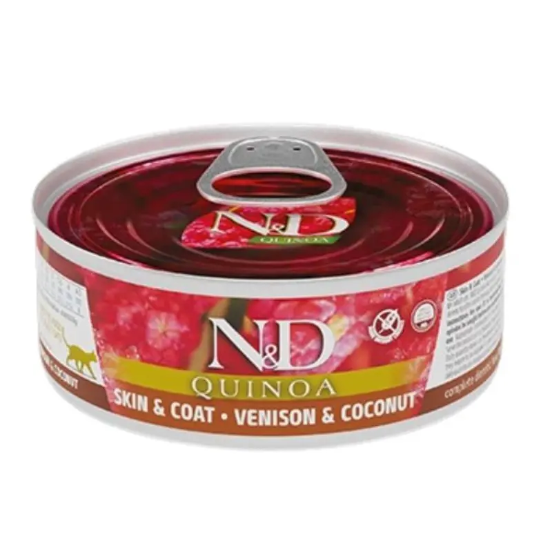 Farmina N&D Quinoa Functional Skin & Coat Wet Cat Food - Venison & Coconut - 2.8oz