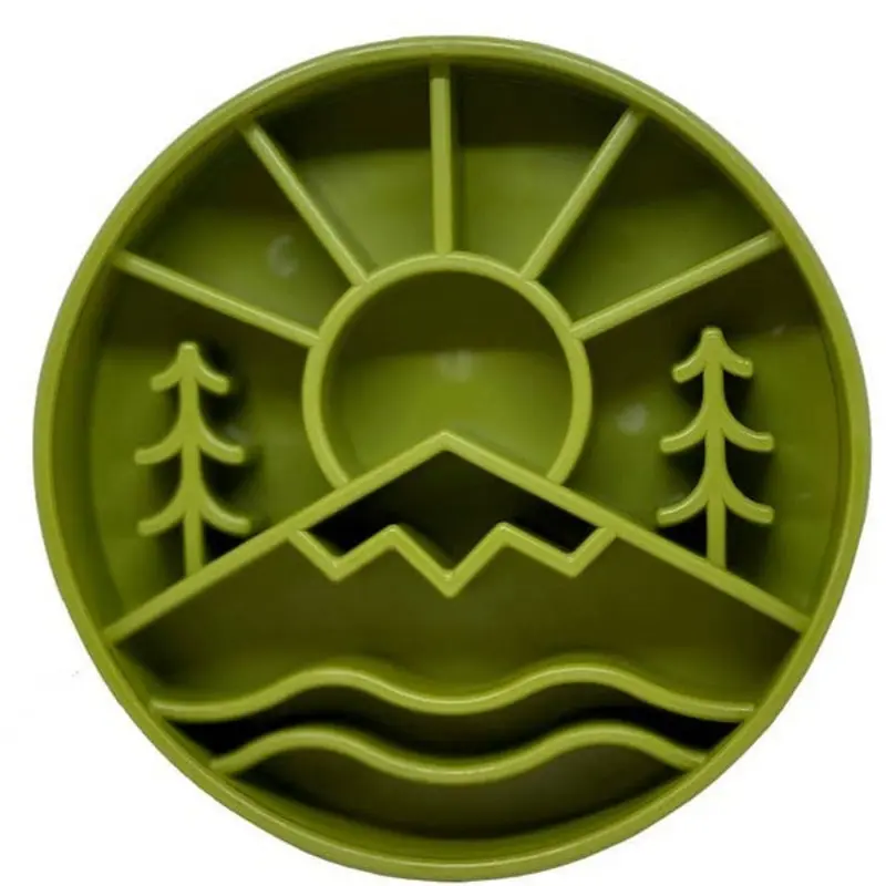 SodaPup Great Outdoors Enrichment Bowl Durable Slow Feeder Bowl Green