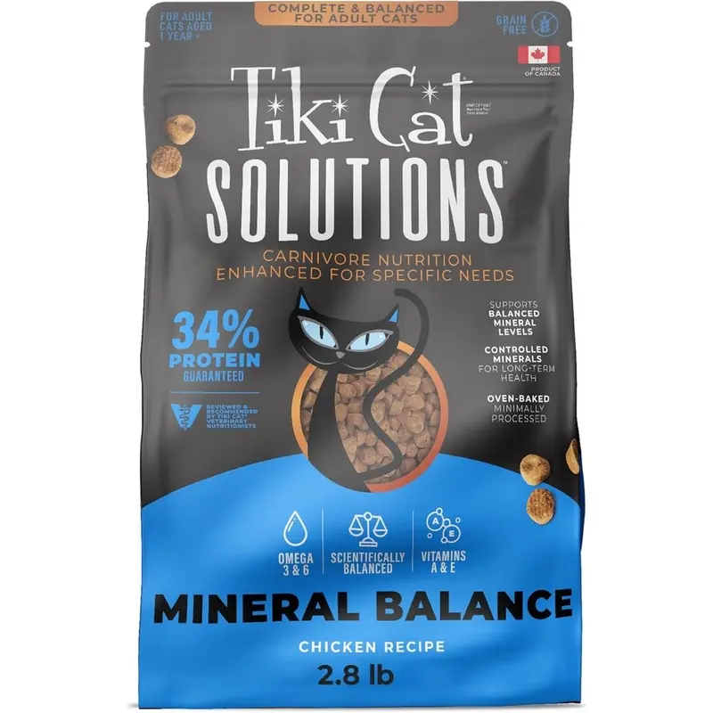 Tiki Cat Solutions Mineral Balance Baked Kibble Chicken Dry Cat Food 2.8lb