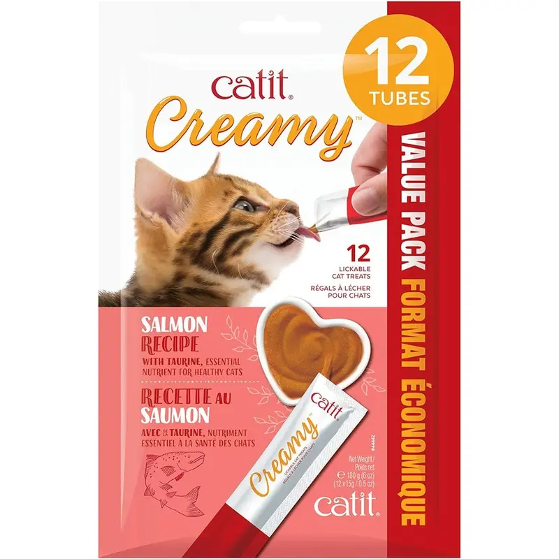 Catit Creamy Lickable Salmon Cat Treats 12 Pack
