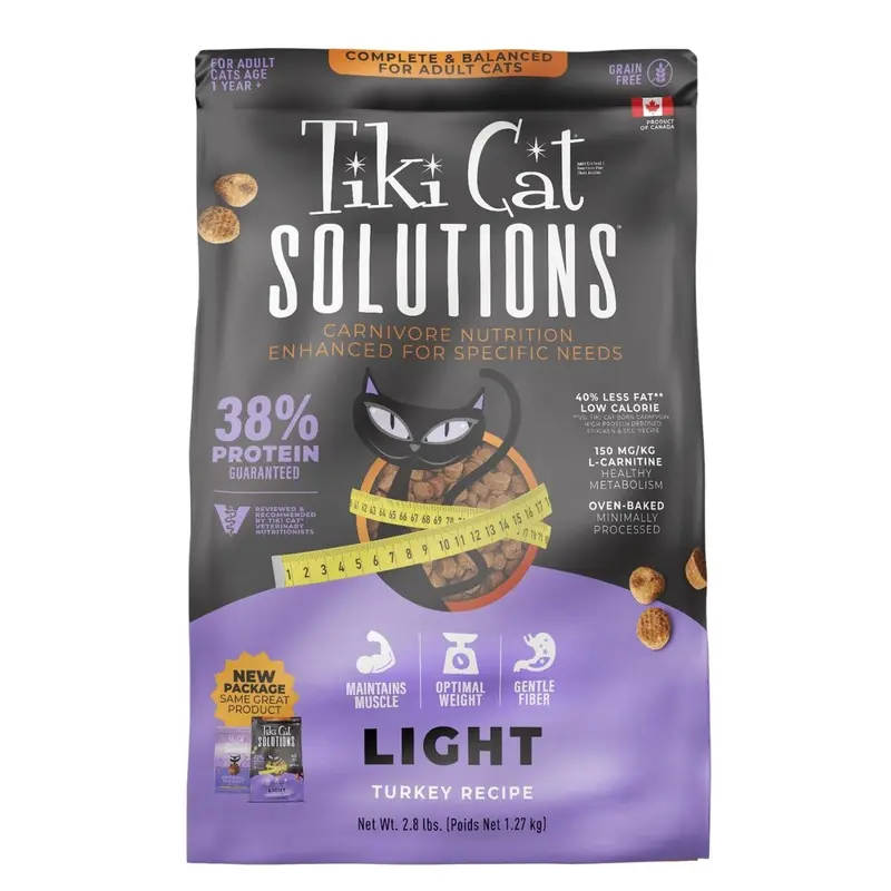 Tiki Cat Solutions Light Turkey Dry Cat Food 2.8lb