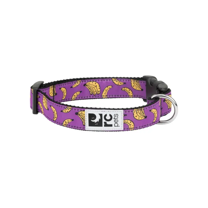 RC PETS Dog Clip Collar, Bananas, XS, 5/8"/ 7"- 9"