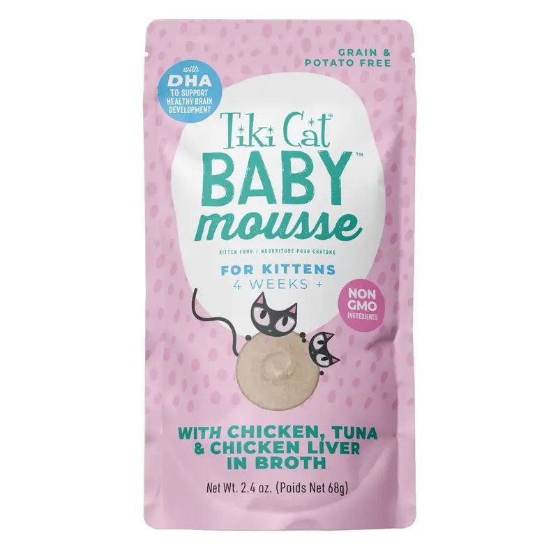 Tiki Cat Baby Chicken Tuna & Chicken Liver Wet Cat Food 2.4oz