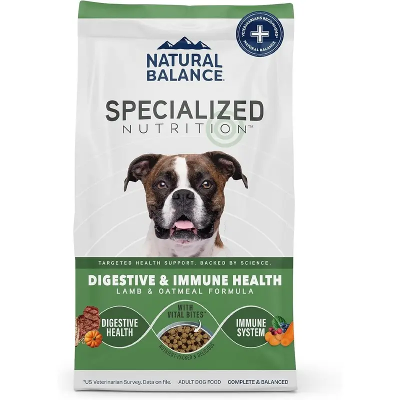 Natural Balance Digestive & Immune Health Dry Dog Food - Lamb & Oatmeal - 22lb