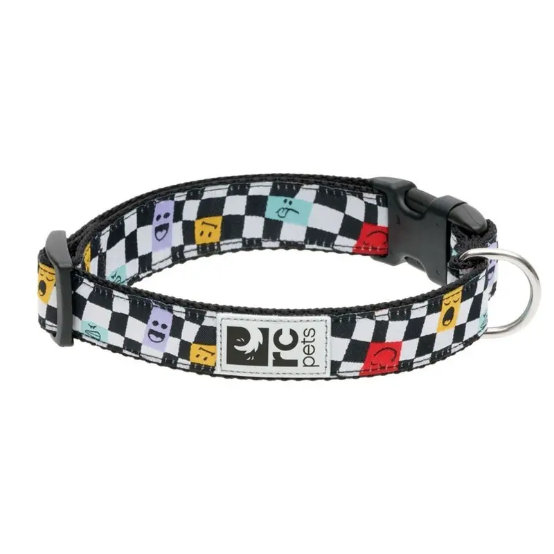 RC Pets Clip Dog Collar Large 1" Checkerboard