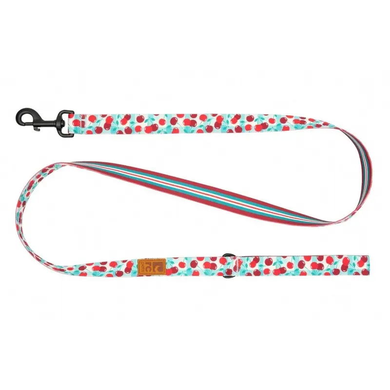 RC Pets Eco Dog Leash 1"x5' Cherry Picnic Orchard Stripe