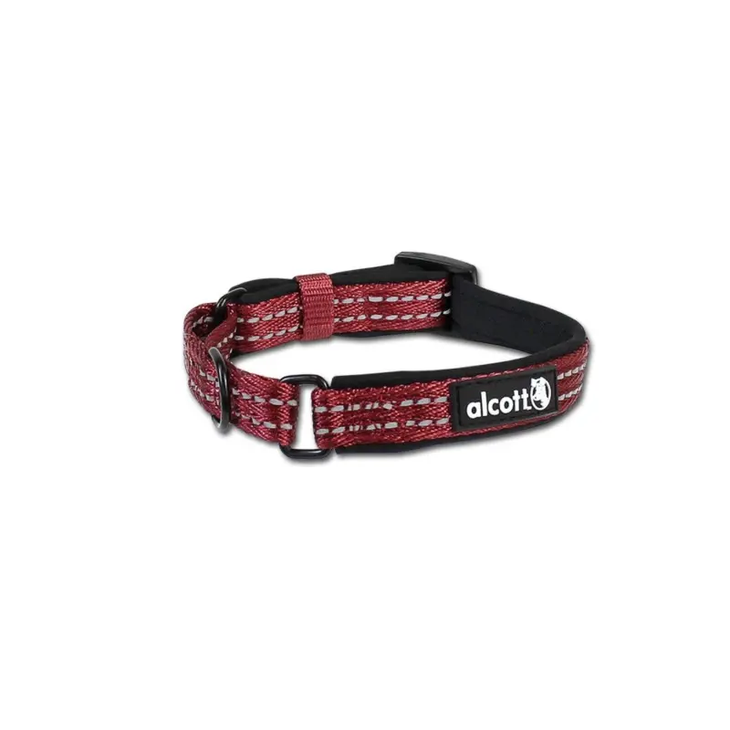 ALCOTT  Martingale Collar for dogs, Red, Small, 5/8"x10"-14"