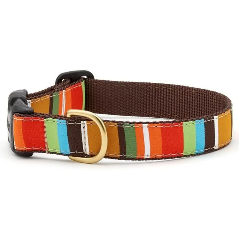Up Country Brown Stripe Dog Collar Extra Large 18"-24"