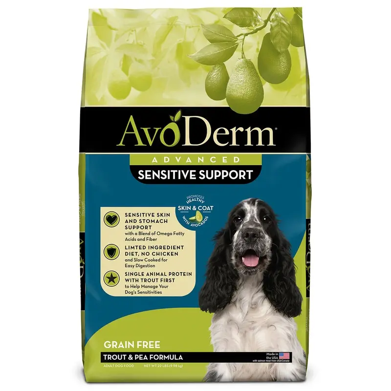 AvoDerm Advanced Sensitive Support Dry Dog Food - Trout & Pea - 22lb Bag