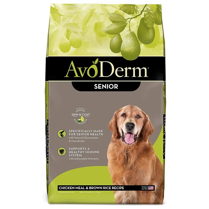 AvoDerm Natural Senior Dry Dog Food - Chicken & Brown Rice Formula - 26lb Bag